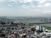 Osaka und der Yodo Gawa (Fluss). Mit Blick nach Kobe (Westen)